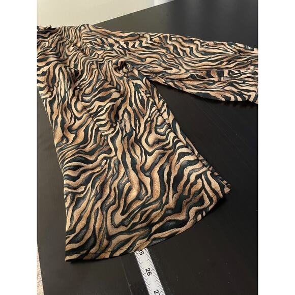 Vintage Womens Top Size Large Animal Print Ruffle Tie Neck Babydoll Mob Wife Y2K - Picture 6 of 7